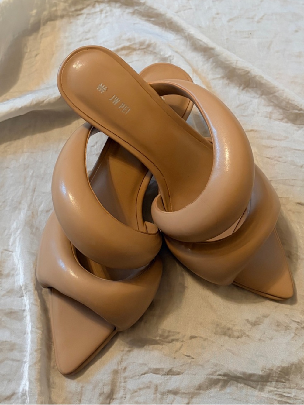 JW PEI Nude Tan Sara Mule Pointed Toe - Picture 4 of 6
